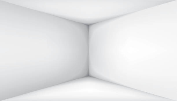 istock Empty white room. The inner space of the box. Vector design illustration. Mock up for you business project 1400798310