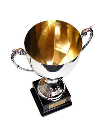 High angle shot of a trophy. With clipping path.