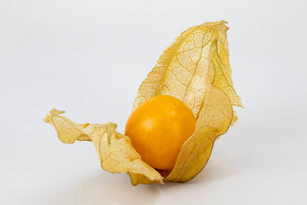 A ripe orange is peeled