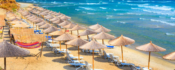 istock Sarti, Greece beach background banner 1400803603