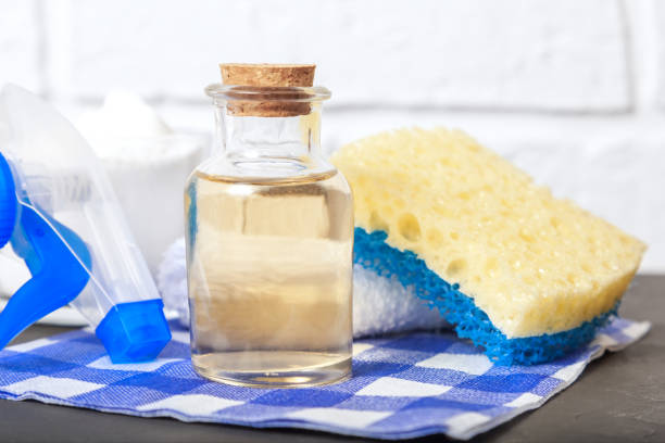 istock Apple cider vinegar. Cheap cleaning product. Cleaning agent 1400805497