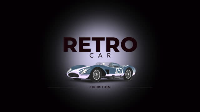 Retro car and Car Exhibition text
