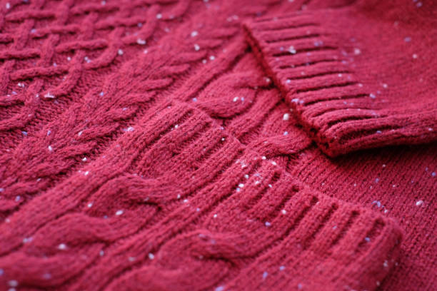 istock Red wool knitted sweater, abstract background, close-up 1400810271