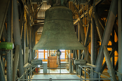 Cologne, Germany - May 17, 2022 : View of the Saint Peter’s Bell, the largest bell at the top of the cathedral Dom of Cologne