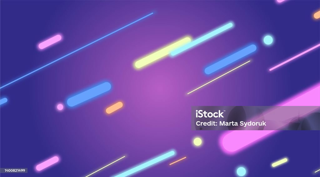 Neon Colorful Horizontal Lines Illustration Abstract Sliding Design ...