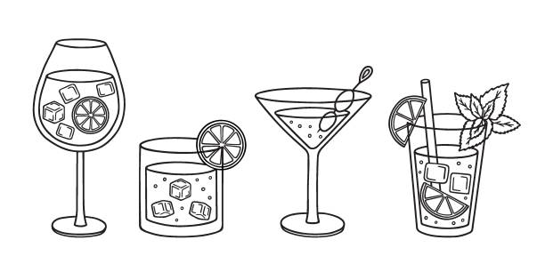 illustrazioni stock, clip art, cartoni animati e icone di tendenza di ðð»ñðð1/2ñðμð1/2ðμñð° - whisky cocktail glass rum