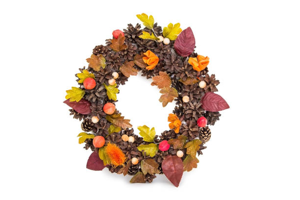 istock A wreath of cones on a white background 1400827492