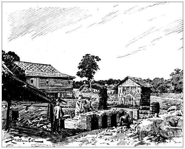 Antique illustration: Chanthaboon, Chanthaburi, Thailand