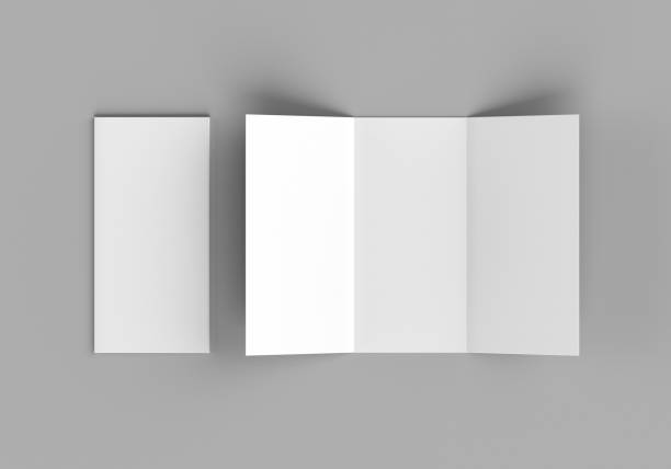 istock Tri-fold brochure, booklet mockup for graphic designers presentations and portfolios. 3D rendering. 1400829967