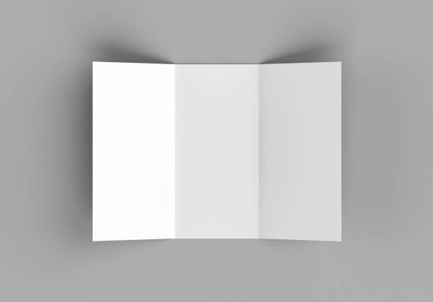 istock Tri-fold brochure, booklet mockup for graphic designers presentations and portfolios. 3D rendering. 1400829969