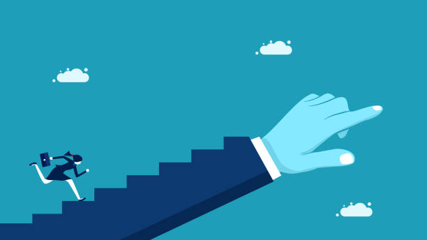 istock aim for success Businessman running with his index finger forward. Business Concept Vector 1400830067