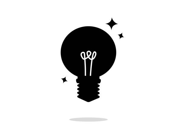 Light bulb idea icon. Silhouette Concept Vector Illustration Light bulb idea icon. Silhouette Concept Vector Illustration eps clip art of illuminated letter a stock illustrations