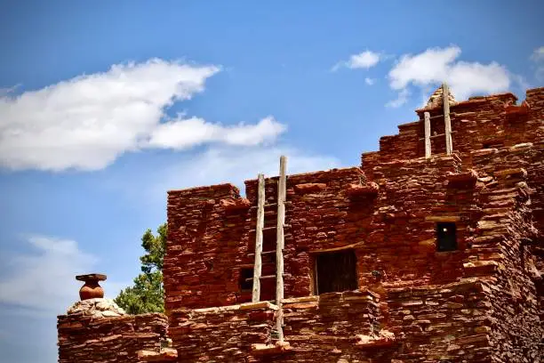 Red rock structure built and used as residential space by the Hopi Indians