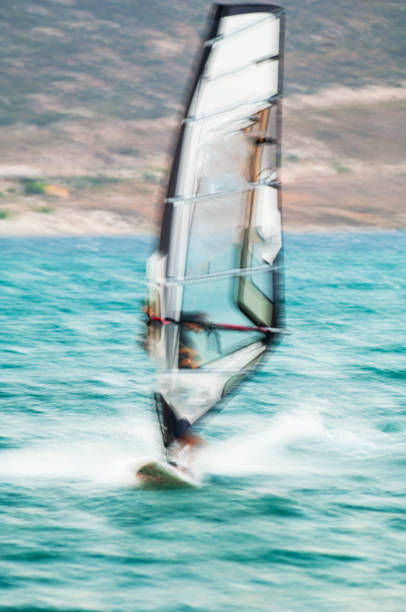 windsurfing na morzu - kiteboarding sunlight croatia dalmatia zdjęcia i obrazy z banku zdjęć