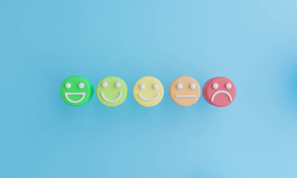 istock Set of emoticons with sad and happy mood 1400838484