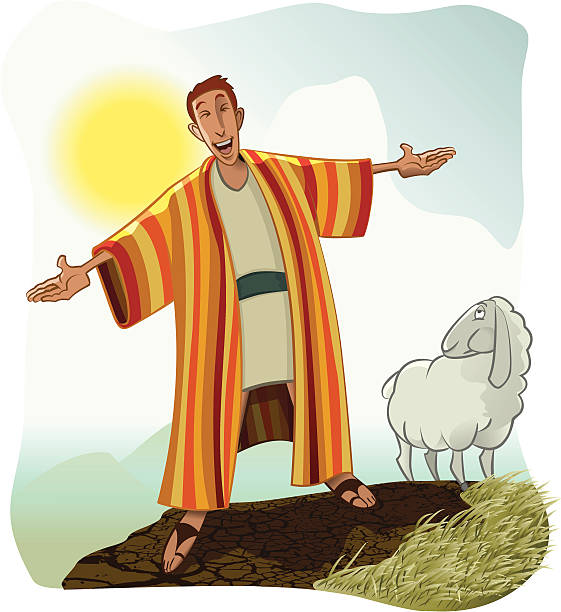 ilustrações, clipart, desenhos animados e ícones de joseph's coat de muitas cores - toga