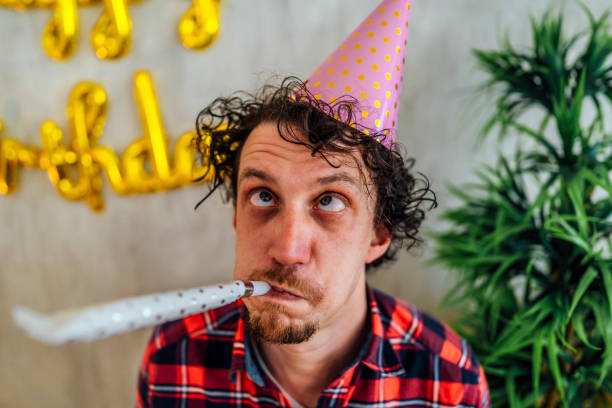istock Funny man celebrating his birthday 1400839436