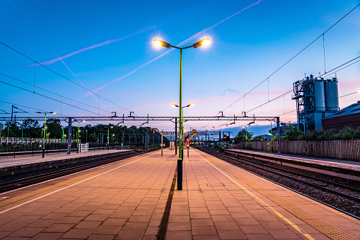Railway Station Platform at Dawn