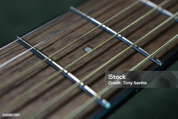 Fifth Fret Marker In Selective Focus Stock Photo - Download Image Now - Abstract, Acoustic Music, Blues Music