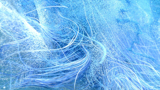 istock Abstract wavy wires and particles background 1400844401