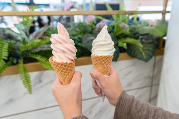 istock Strawberry and vanilla ice cream cone 1400846225