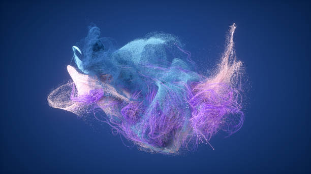 istock Abstract wavy wires and particles background 1400847013