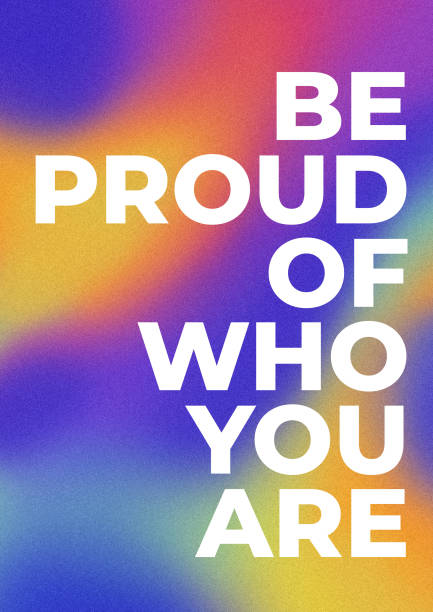 istock LGBTQ+ poster on gradient texture background. Textured background in lgbt colours. 