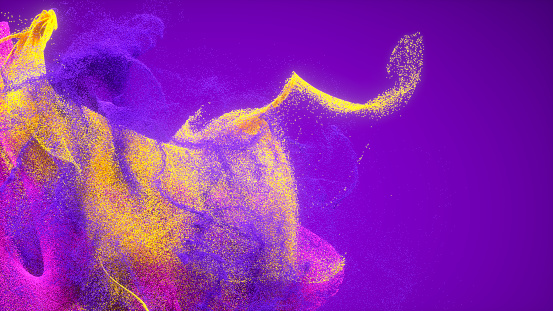 Abstract particle background, 3d render.