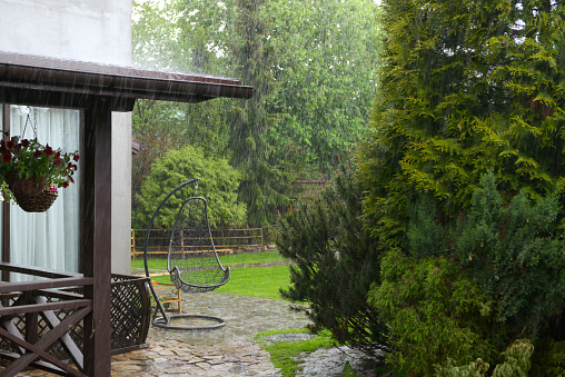 downpour in the garden