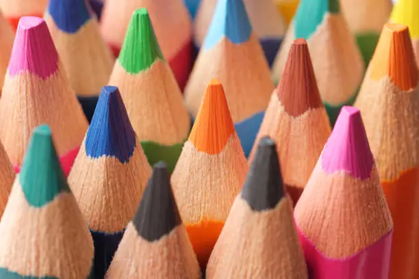 Photo of Group of bright colour pencils