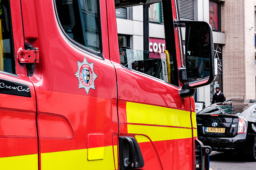 Epson Surrey, London UK, June 03 2022, Close Up Of A Fire Engine Emergency Service Vehicle