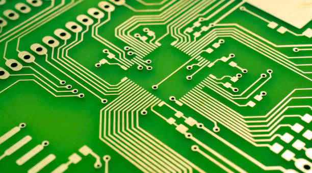 istock green printed circuit. layout of tracks. 1400864104