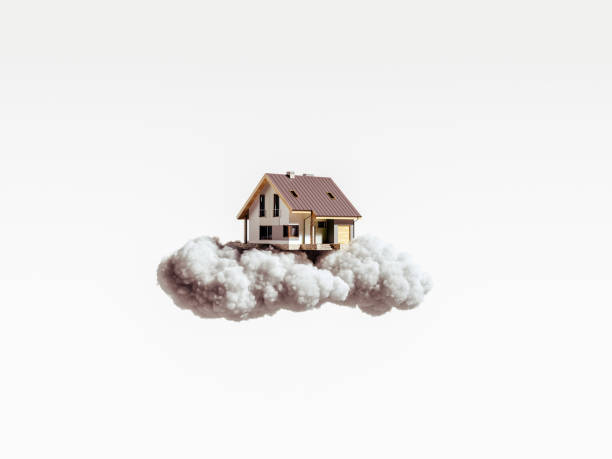 istock House on top of the cloud on white background 1400869082