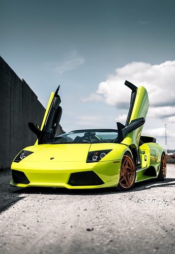 Seattle, WA, USA\n1/3/2022\nTwo Lamborghini Murcielagos parked on a gravel road