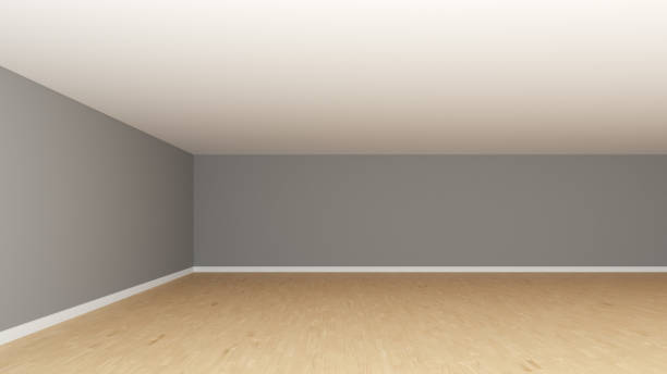istock Interior Concept with a Light Grey Walls, White Ceiling, Wooden Parquet Floor 1400869943