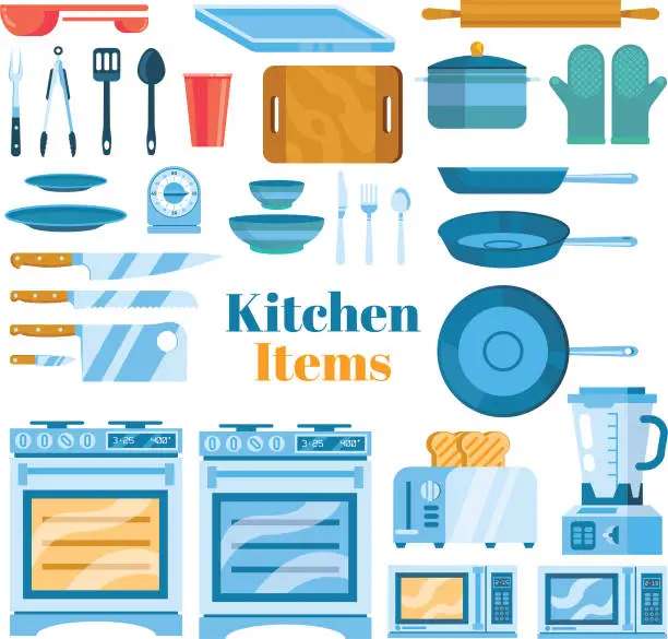 Vector illustration of Kitchen Items