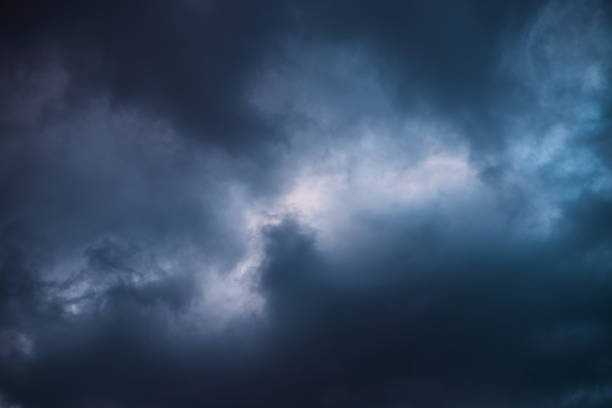 Full frame of stormy blue clouds before a thunderstorm.