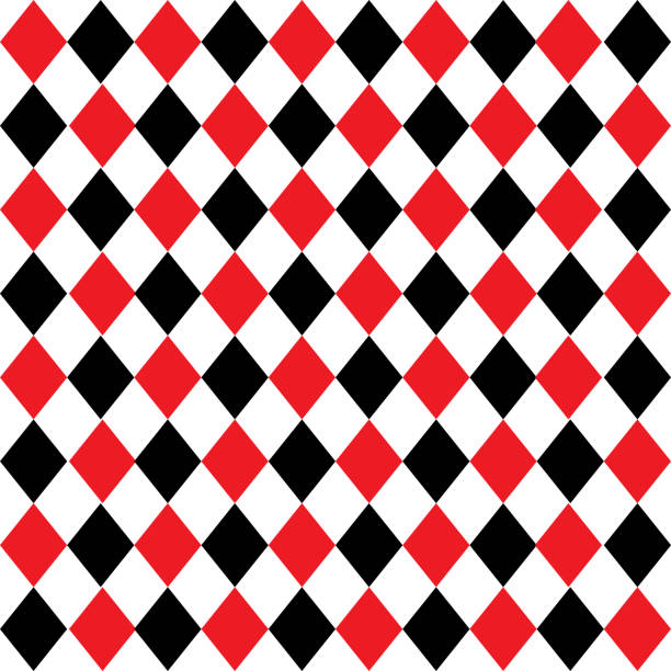 ilustrações de stock, clip art, desenhos animados e ícones de red and black harlequin seamless pattern - pattern harlequin jester backgrounds