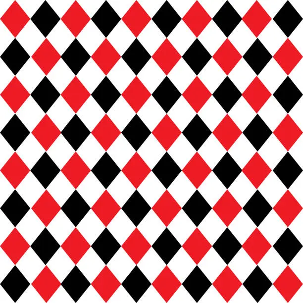 Vector illustration of Red And Black Harlequin Seamless Pattern