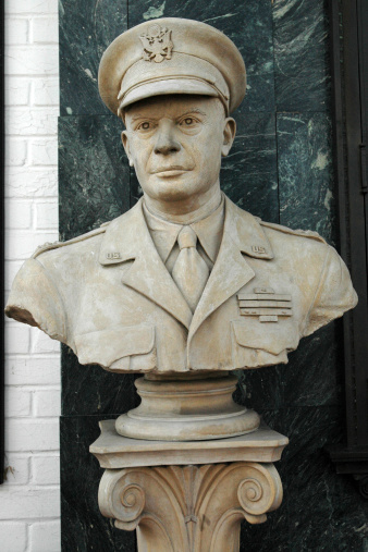 A bust of General Dwight Eisenhower in Gettysburgh, PA.