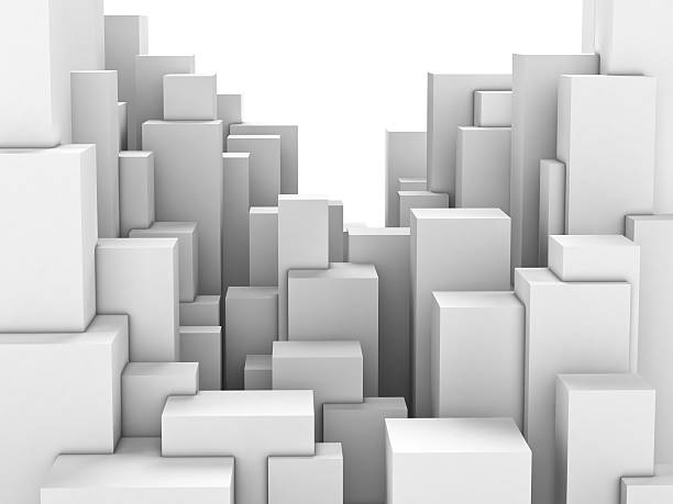 istock Abstract city of white blocks 140088196