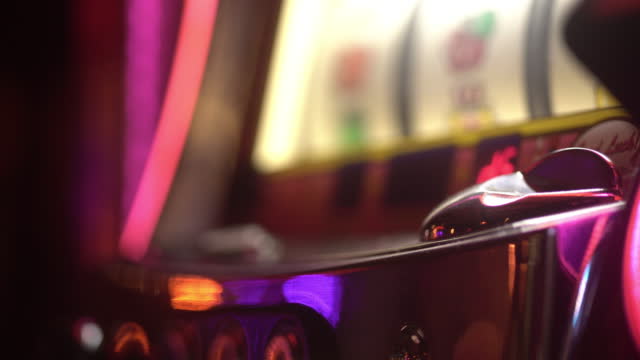 Close up the slot machine in casino clubhouse