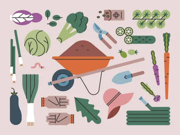 Vector illustration of Gardening & Vegetables — Brightline Series