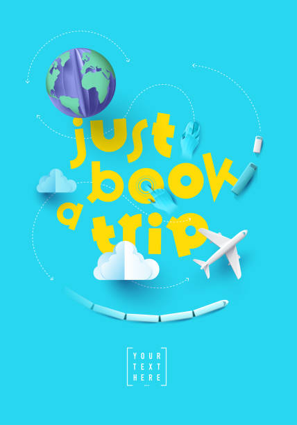 book a trip Book a trip online, an order to the travel provider, covers layout, info graphic, background image, with copy space for text, set of symbols and graphic objects coach background stock illustrations