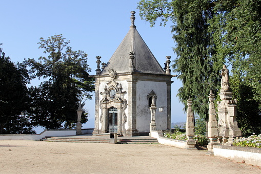 Baroque chapel in the gardens of the Sanctuary of Bom Jesus do Monte, Braga, Portugal