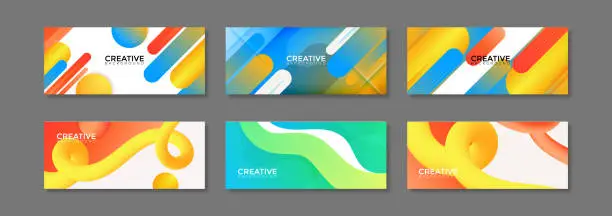 Vector illustration of Abstract multicolored gradient fluid wave background with geometric shape. Modern futuristic background. Can be use for landing page, book covers, brochures, flyers, magazines, any brandings, banners, headers, presentations, and wallpaper backgrounds