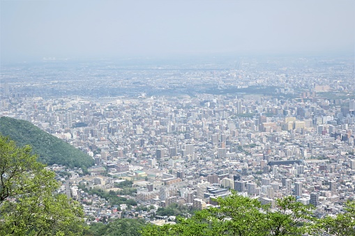 View of Sapporo City from the top of Mt.Moiwa