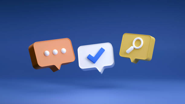 istock 3D Social media platform, online social communication applications concept, chat on light blue background. 3d illustration 1400908670