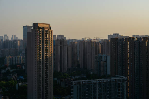 istock Modern residential building at sunset 1400908970