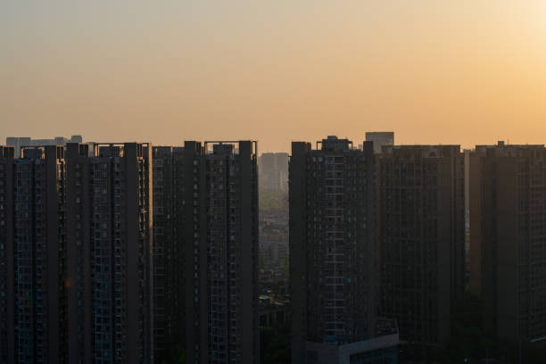istock Modern residential building at sunset 1400909002